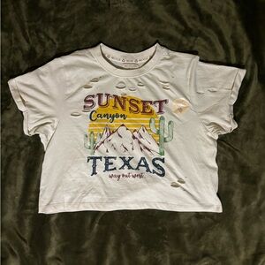 Recycled threads Texas Canyon distressed ripped tee. New without tags. Size L